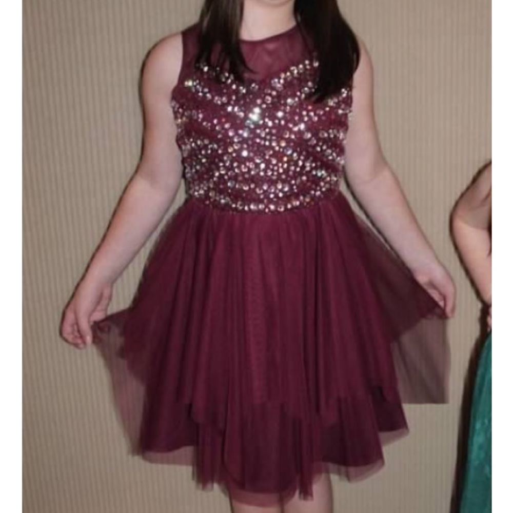 Tween Diva Maroon Dress Girls Size 16